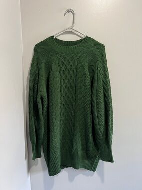 Forest Green Cable Knit Sweater